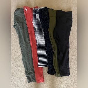 Lot of 6 XL Athleta tights (reg, 7/8, capri)
